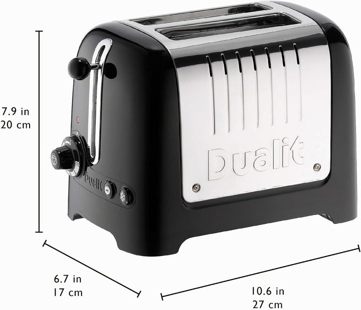 Dualit Lite 2 Scheiben Toaster - 1,1kW Toastet 60 Scheiben Toast Pro Stunde - Poliert mit Rand in Sc