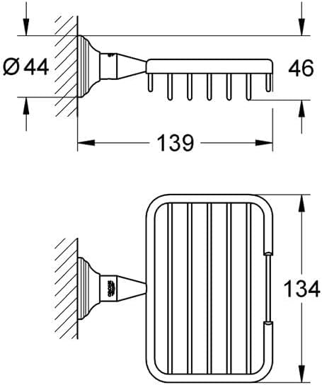 Grohe Essentials Authentic Ablagekorb, klein, 1 Stück, chrom, 40659001, Chrom