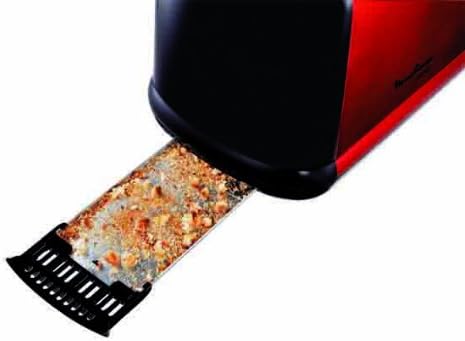 Moulinex LT261D Subito - Roter Doppelschlitz-Toaster | Brötchenaufsatz | 850 Watt | Variable Bräunun