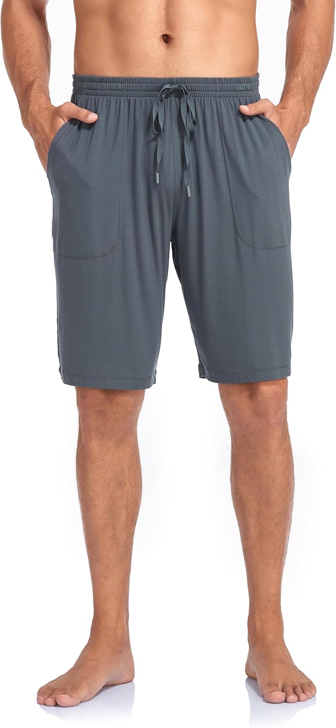 COLORFULLEAF Herren Schlafanzughose 2er-Pack Schlafshorts Pyjamahose Herren Kurz Bambus/Baumwolle So