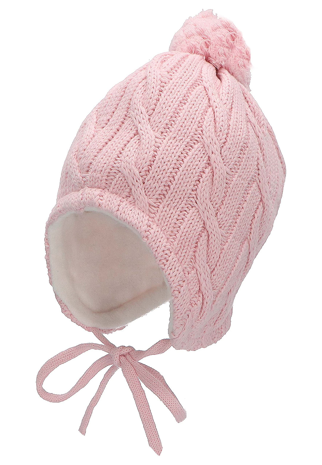 Sterntaler Mütze mit Bommel, Strickmütze mit Bommel Rosa (Rosa 702) 41, Rosa (Rosa 702) 41