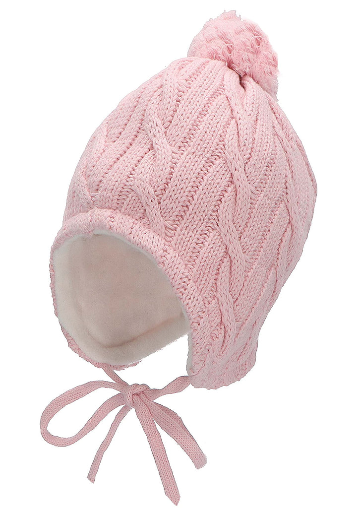 Sterntaler Mütze mit Bommel, Strickmütze mit Bommel Rosa (Rosa 702) 41, Rosa (Rosa 702) 41