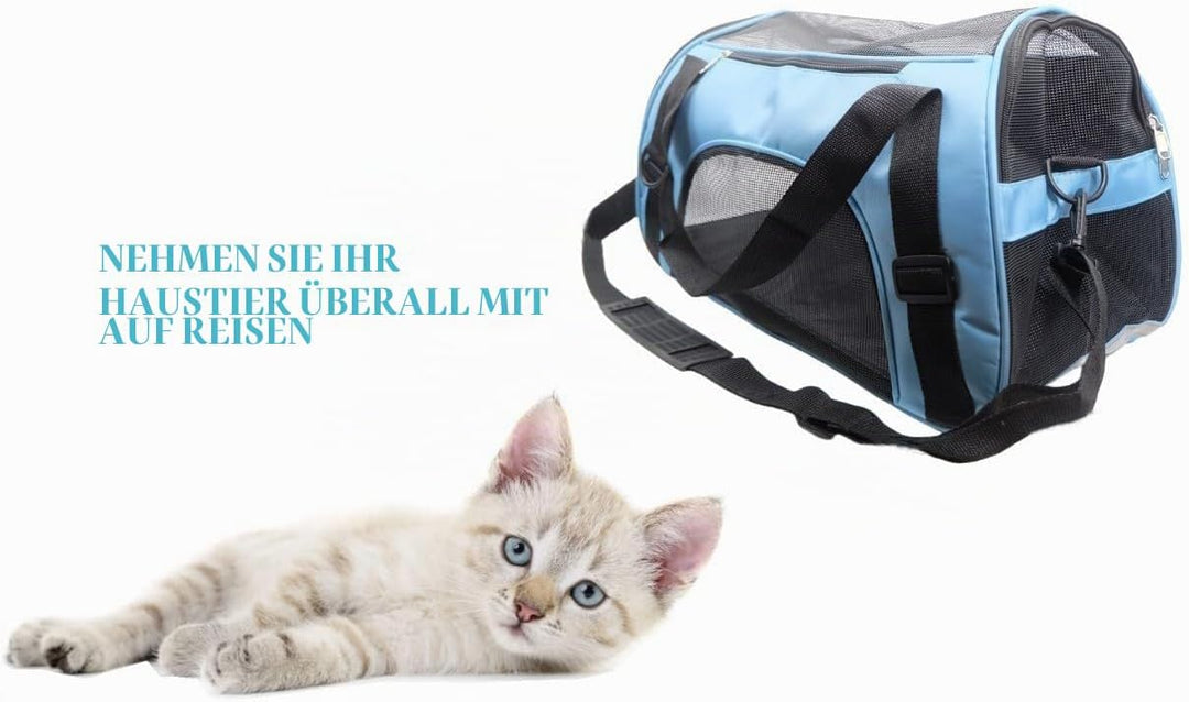 Tragetasche für kleine Katzen, Kätzchen, Welpen, kleine Hunde, für Reisen, von Fluggesellschaften zu