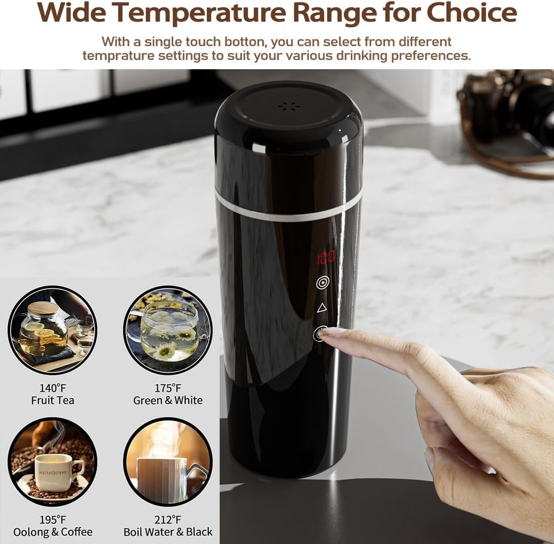 Wasserkocher für Auto, 12V 24V Wasserkocher Cup für LKW Taxi, 420ml Tragbarer Schneller Fläschchenwä