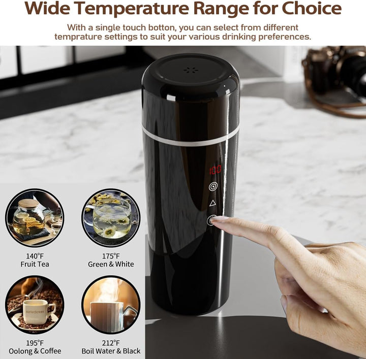 Wasserkocher für Auto, 12V 24V Wasserkocher Cup für LKW Taxi, 420ml Tragbarer Schneller Fläschchenwä