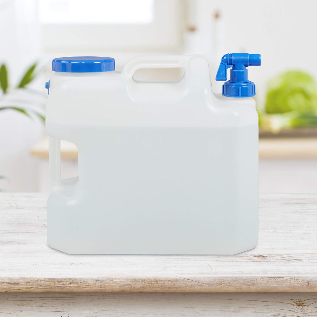 Relaxdays Wasserkanister mit Hahn, Weithals Schraubdeckel, Trinkwasserkanister Camping, 23L, Kunstst