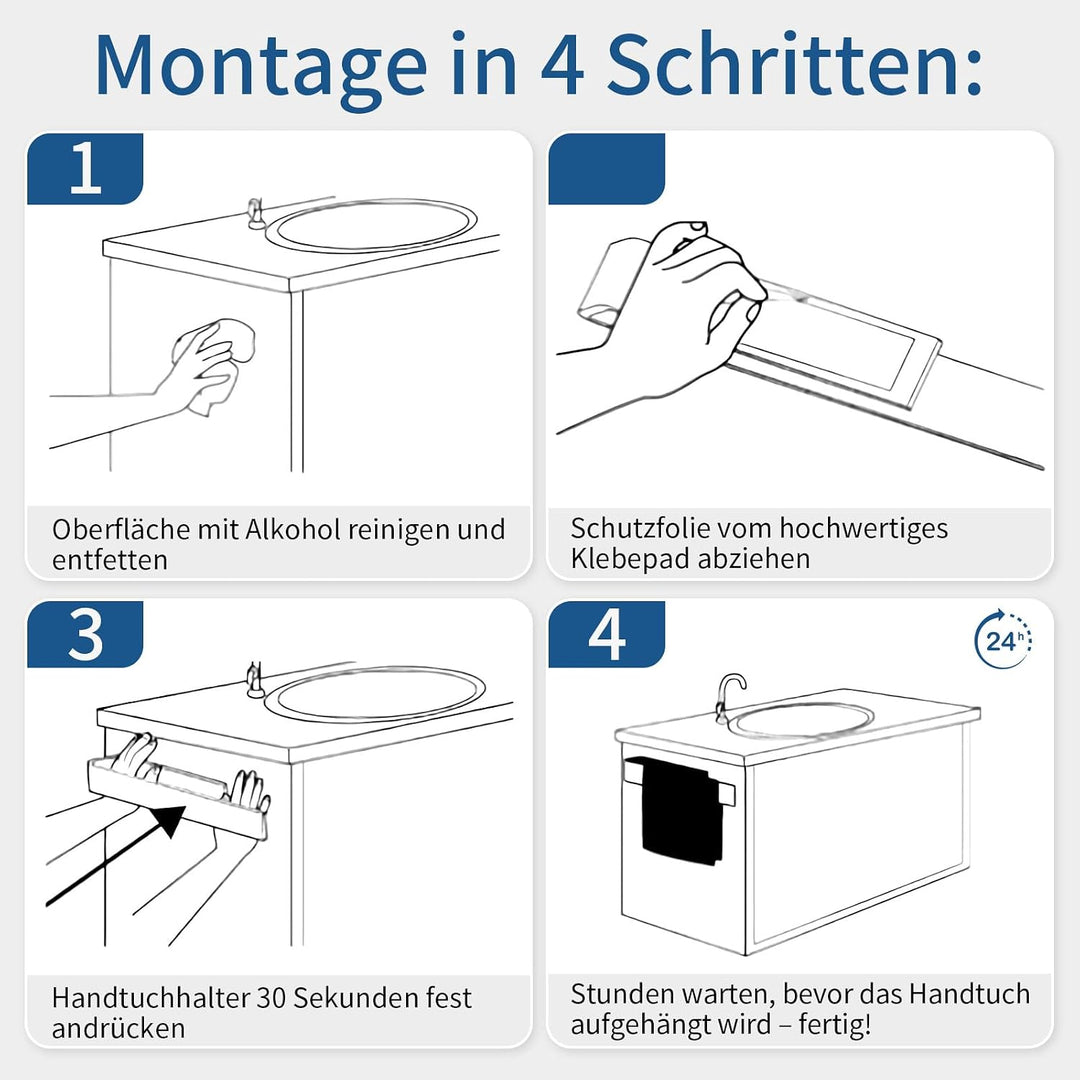 Handtuchhalter Ohne Bohren, BETHOM 40CM Handtuchstange, Badezimmer Handtuchhalter Selbstklebend, Met