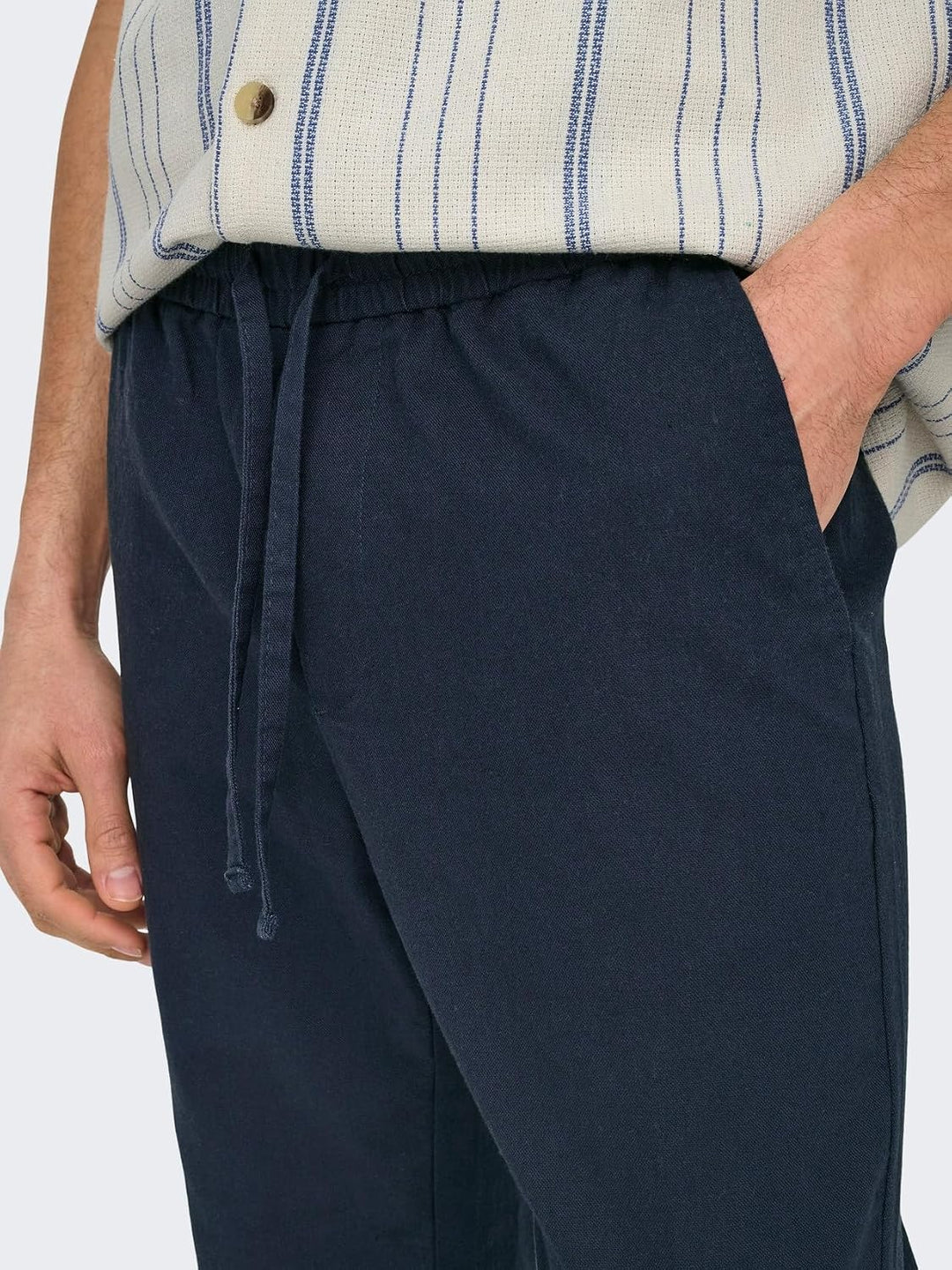 ONLY &amp; SONS Male Jogginghose Verjüngt Mid Rise Hose XL Dark Navy, XL Dark Navy