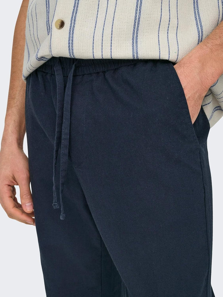 ONLY &amp; SONS Male Jogginghose Verjüngt Mid Rise Hose XL Dark Navy, XL Dark Navy