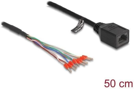 88005 - Kabel RJ45 Buchse zu Aderendhülsen Cat.5e 50 cm schwarz
