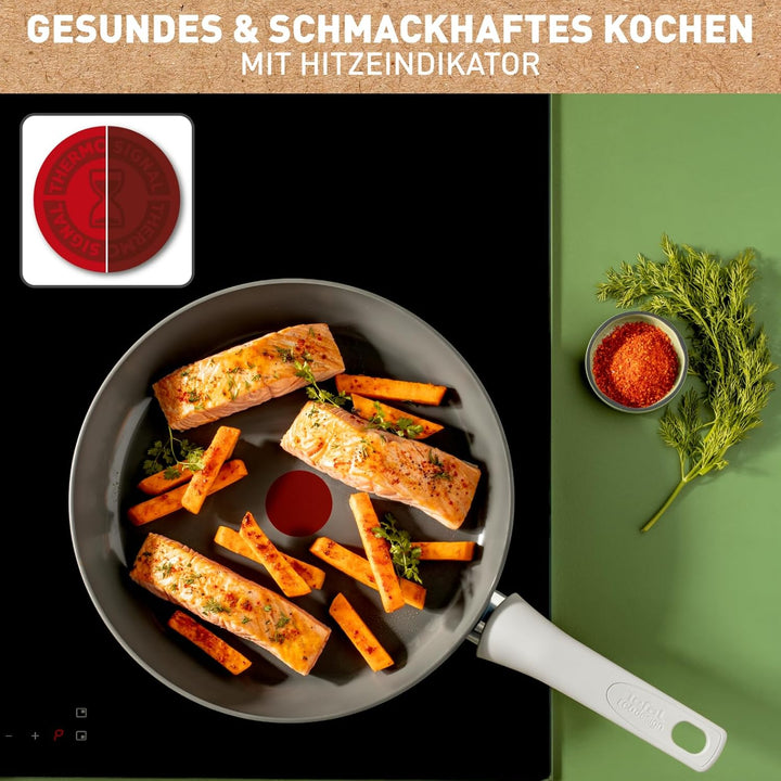 Tefal C42706 Renew On Bratpfanne 28 cm | Keramikversiegelung | umweltfreundlich recycelt | Thermo-Si