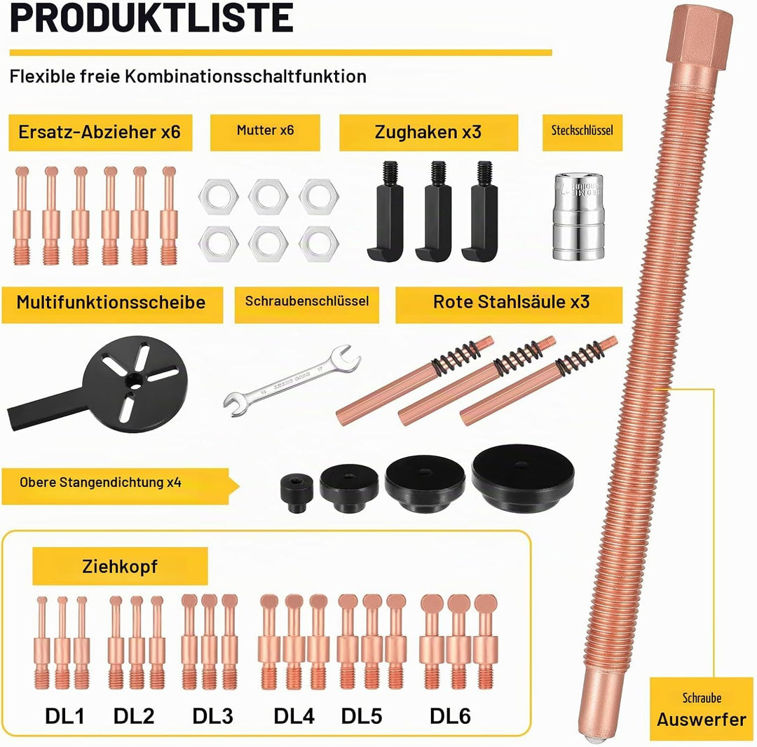 36 in 1 Lagerabzieher Set, Universal Innenlager Abzieher, Multifunktionales Lagerentfernungswerkzeug