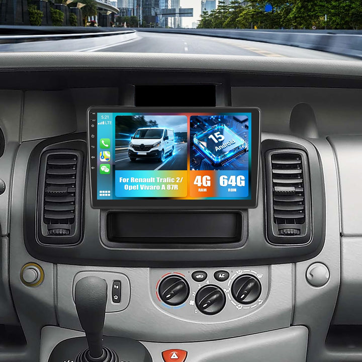 4+64G 8 Core CAMECHO Android 15 Autoradio für Opel Vivaro A 87R/Renault Trafic II Nissan Primastar m