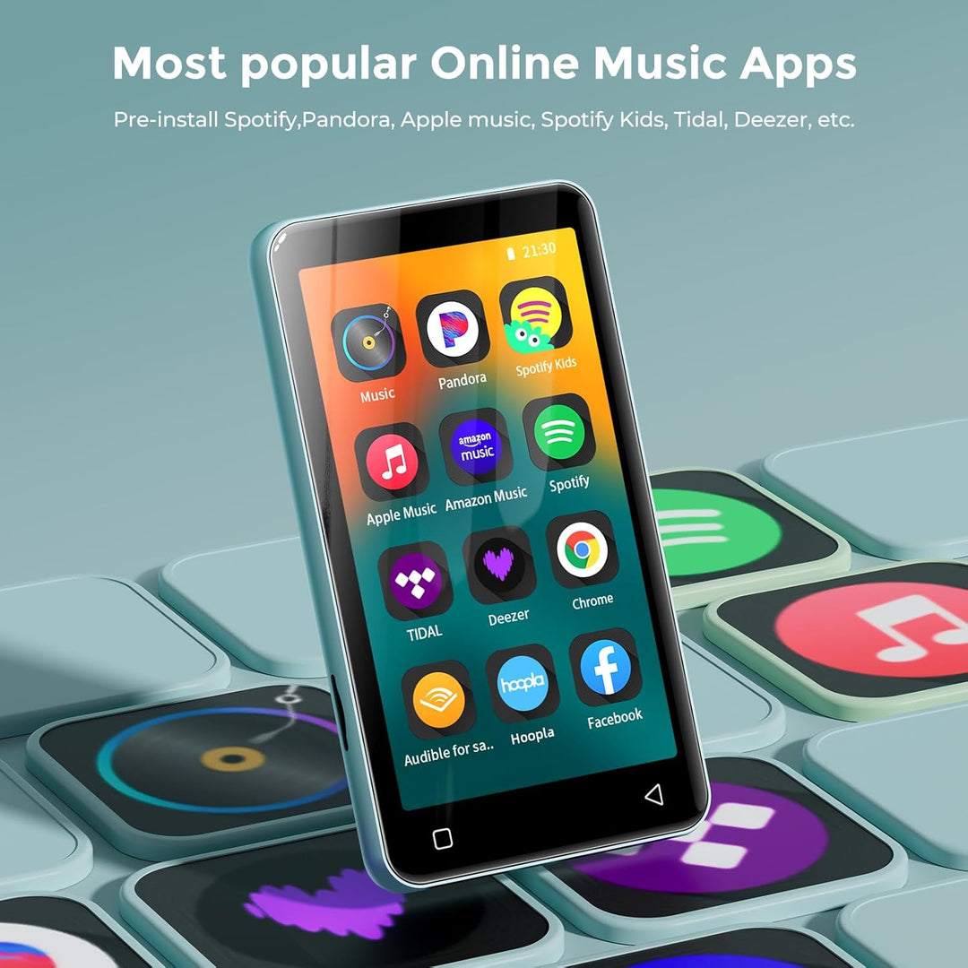 Android Music Player mit Lautsprecher, FM-Radio, E-Book Blau, Blau