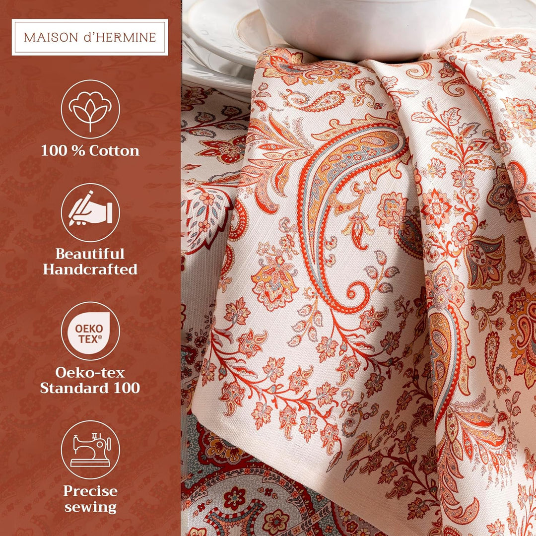 Maison d' Hermine Stoffservietten 4er Set aus 100% Baumwolle Wiederverwendbare Stoffservietten Weihn