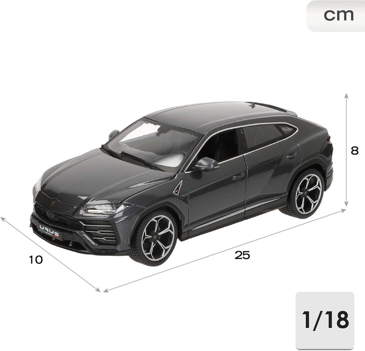 Bburago - 18-11042 Lamborghini Urus 1/18, Miniaturfahrzeug, Grau, Grau