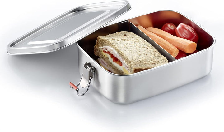Westmark Lunch Box, Füllvolumen: 1100 ml, Mit Silikon-Dichtungsring, Einsetzbare Trennwand, Rostfrei