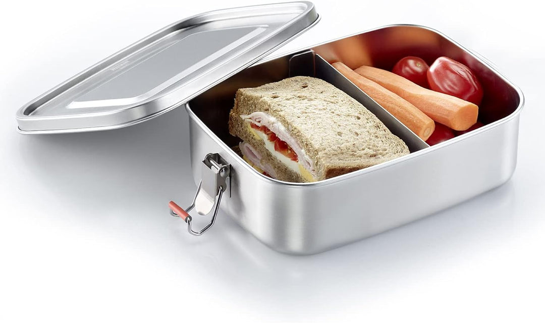 Westmark Lunch Box, Füllvolumen: 1100 ml, Mit Silikon-Dichtungsring, Einsetzbare Trennwand, Rostfrei