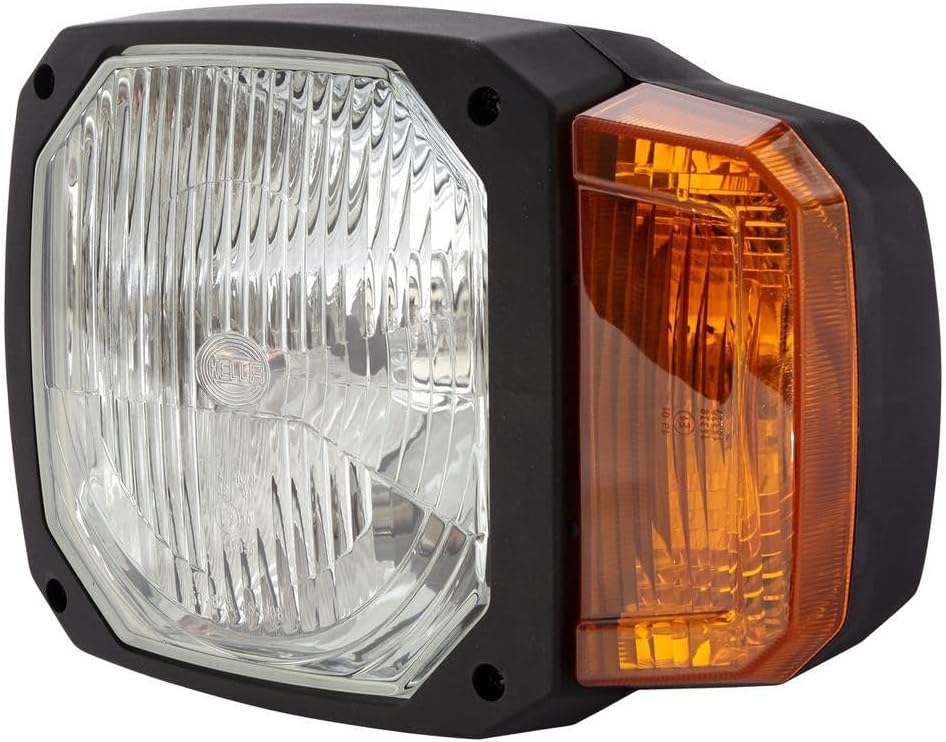 HELLA - Hauptscheinwerfer - 12V - Einbau - Lichtscheibenfarbe: gelb - Stecker: DEUTSCH Stecker - lin