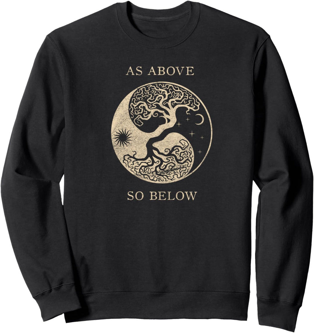 Yggdrasil Vintage Viking Moon Sun Mythical Tree Norse Odin Sweatshirt