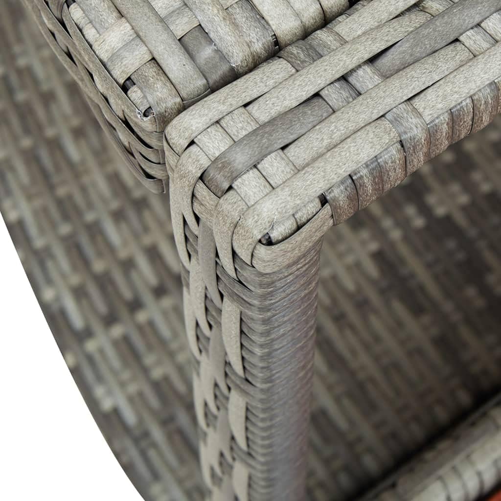 Festnight Whirlpool Umrandung Poly Rattan mit Stauraum Poolumrandung Poolverkleidung Stahlrahmen Whi