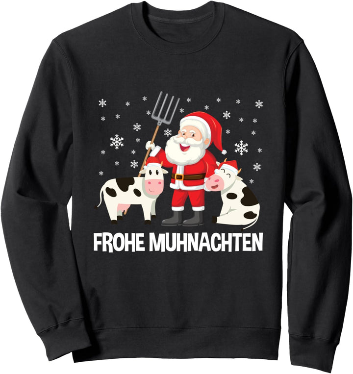 Frohe Muhnachten Kuh Weihnachten Kühe Weihnachtsmann Sweatshirt