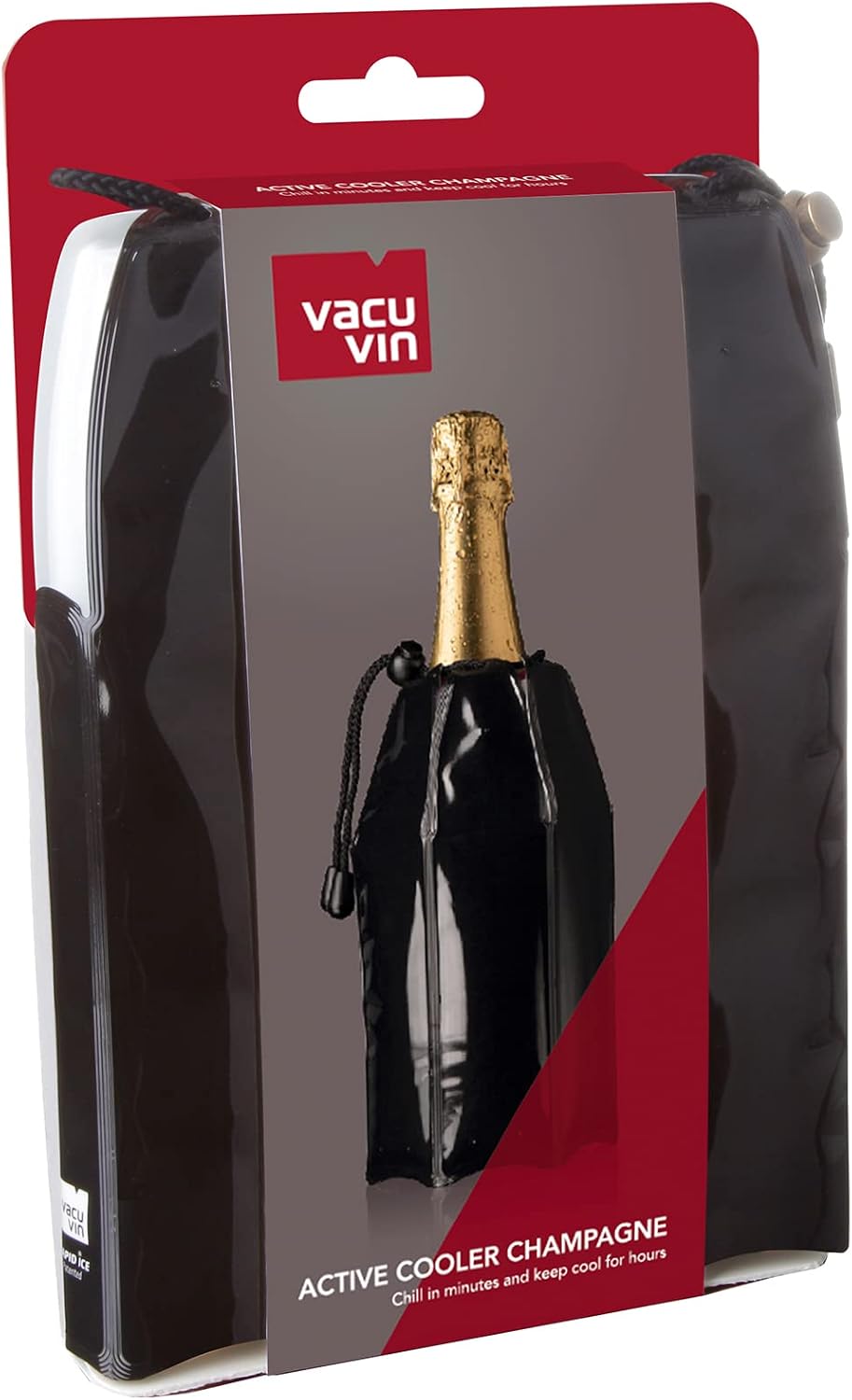 Vacu Vin Flexibler Champagnerkühler - Wiederverwendbar - Schwarz - Champagnerkühler Manschette für S