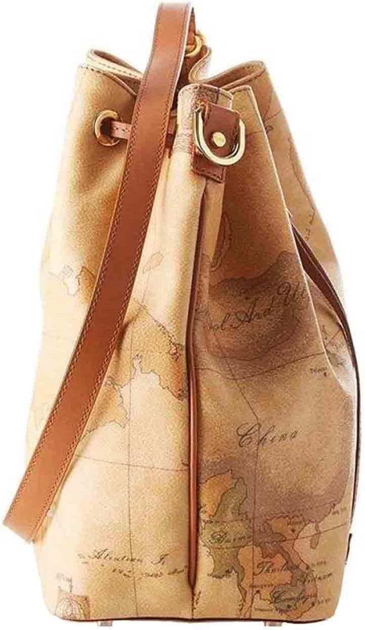 ALVIERO Martini Donna Borsa A Secchiello Geo Classico Naturale Mod. D082 6000 15x28x25 centimeters (