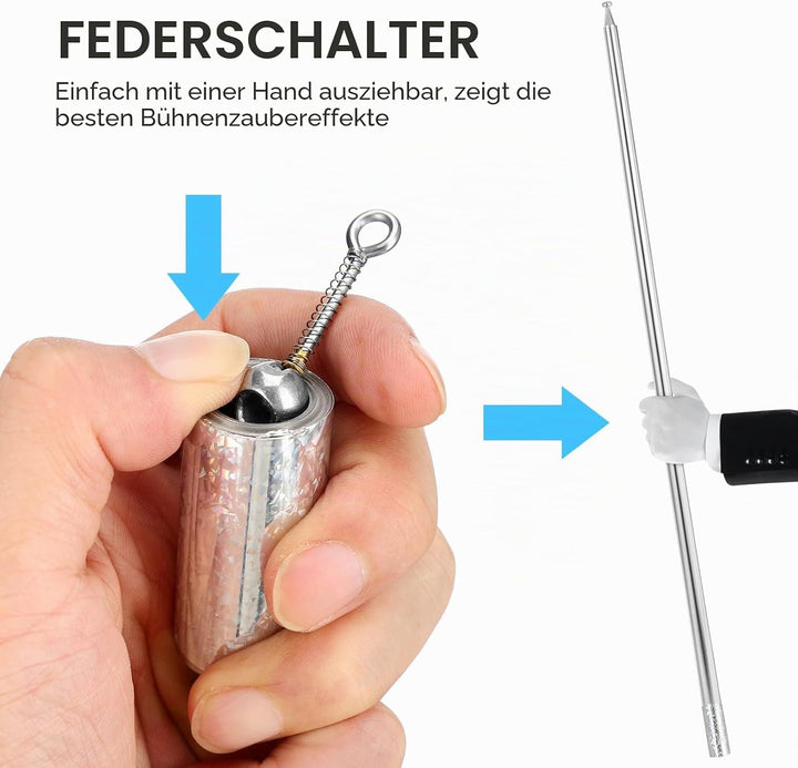 Healifty Zusammenklappbarer Stab aus Edelstahl, Taschenstab für Tricks, Kampfsport, tragbar, einzieh