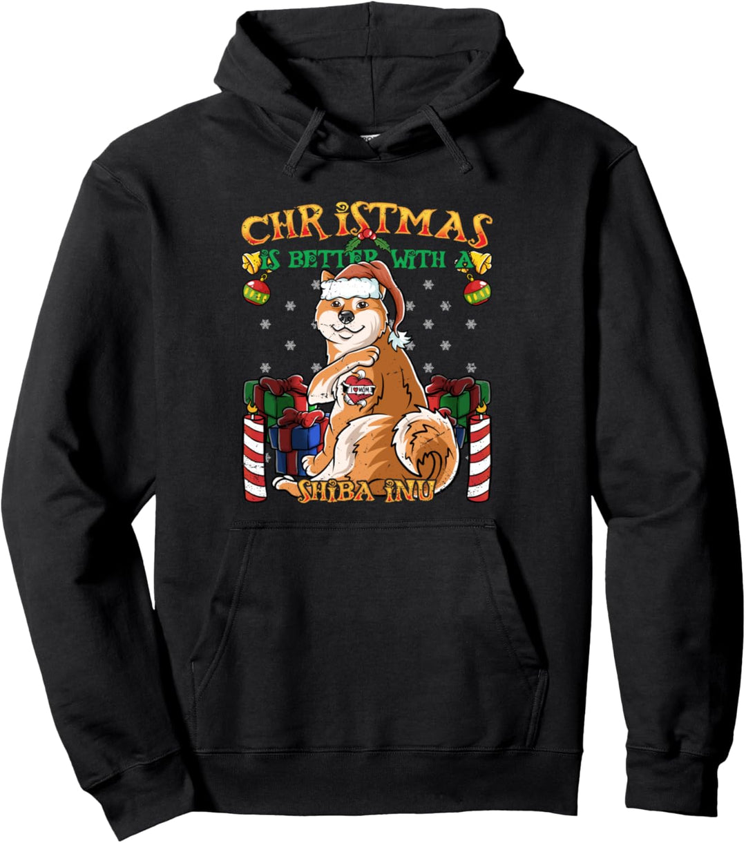 Christmas Is Better with A Shiba Inu Fox Santa Claus Hund Pullover Hoodie
