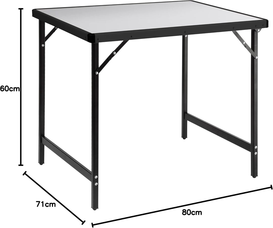 BRUNNER 0406101N Torun 2, Gartentisch mit Aluminiumplatte und klappbaren Beinen aus Stahl, kompakt,