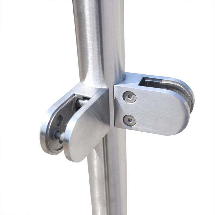 Treppengeländer 110 cm, Geländerpfosten aus Glas, Geländerpfosten, Glashalter Edelstahl, Balkongelän