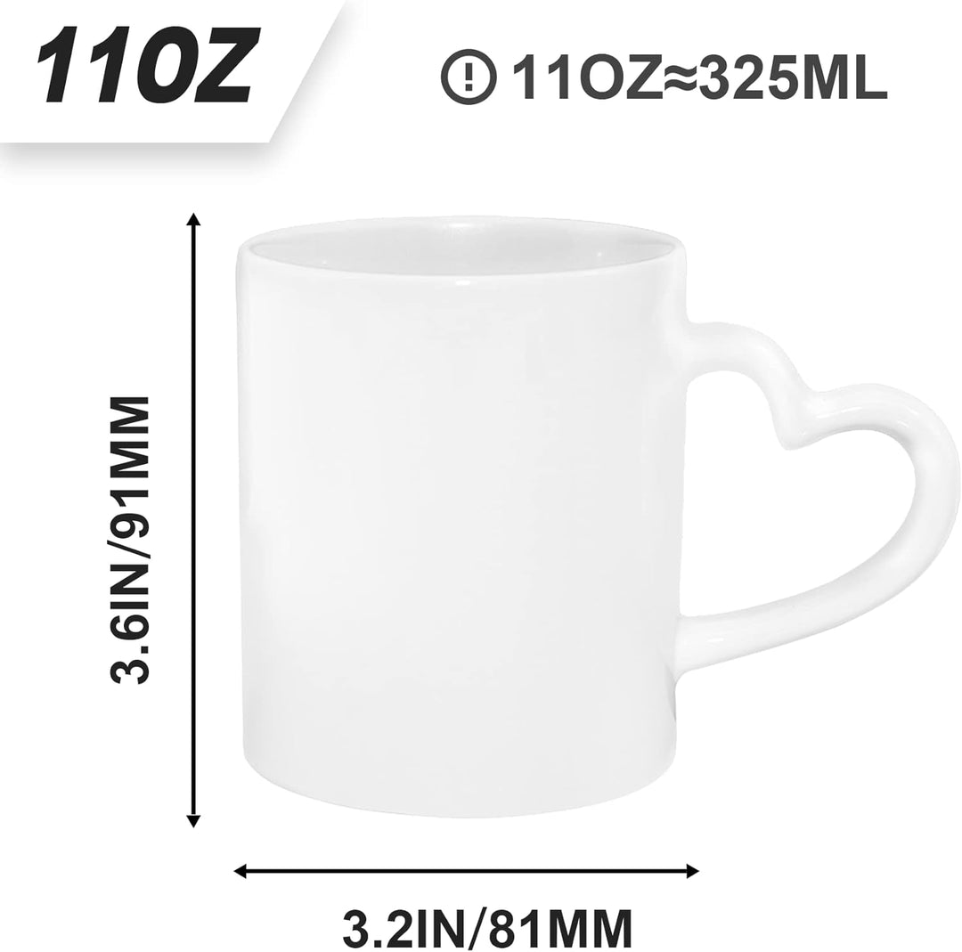 MR.R Sublimationsrohlinge, spülmaschinengeeignet, weisse Keramik-Kaffeetassen, 11 Unzen, leere Keram