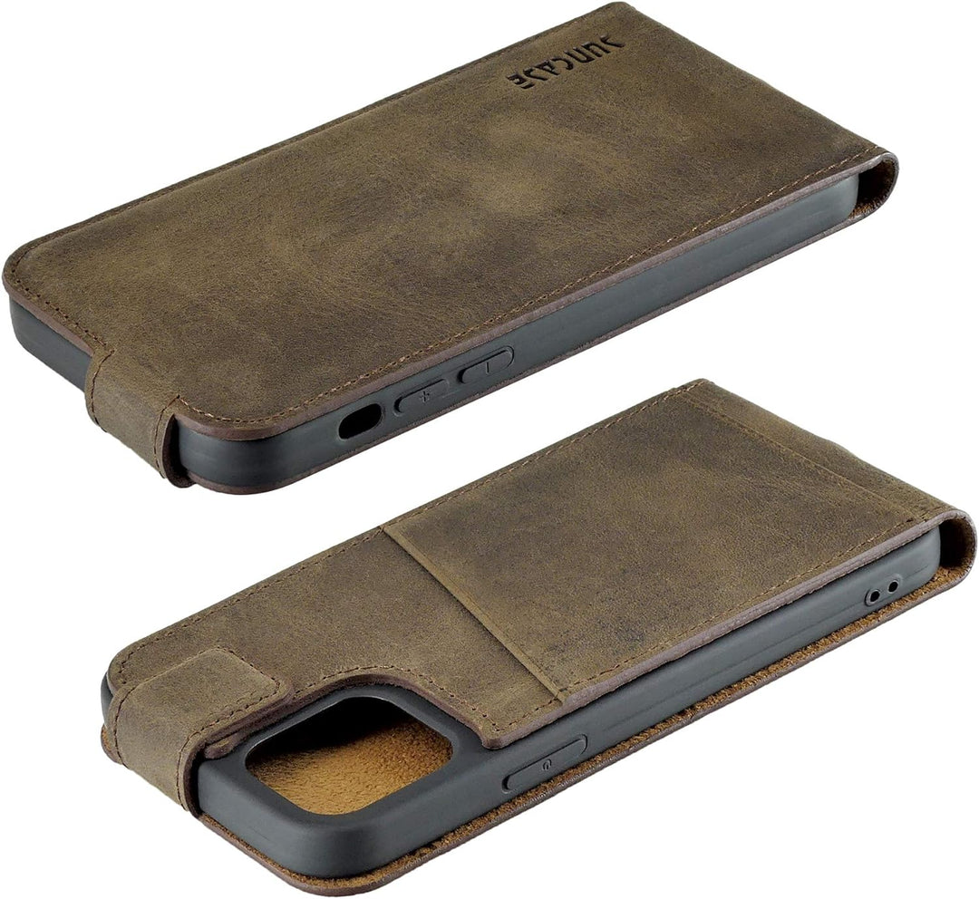 Suncase Original Flip-Style (Ultra-Slim) kompatibel mit iPhone 12 (6.1") Hülle Ledertasche Tasche Sc