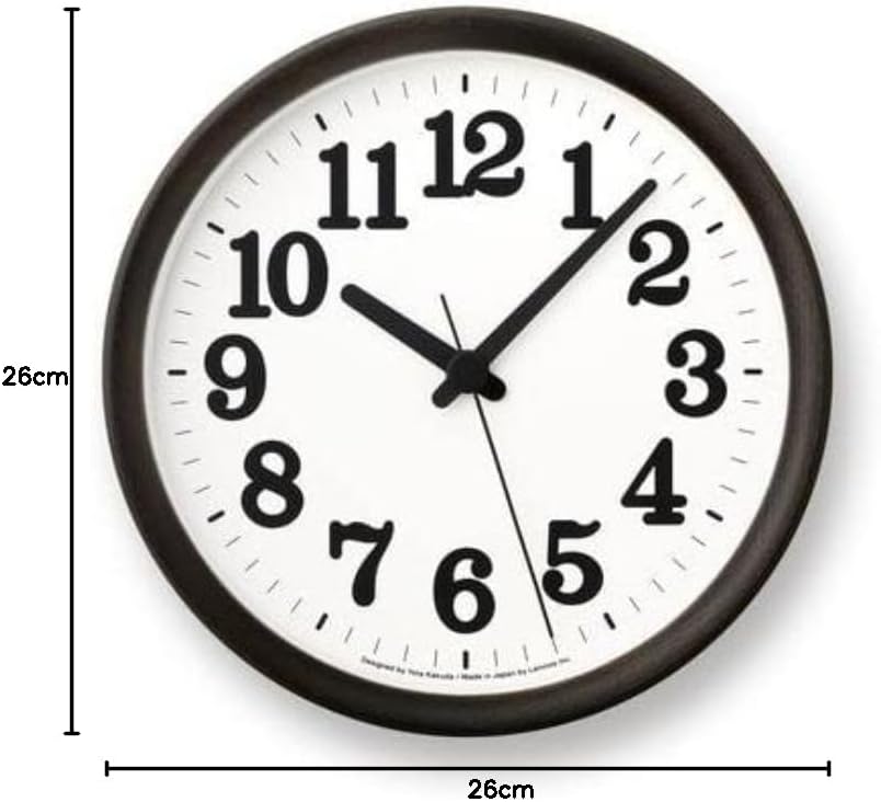 Lemnos Wanduhr Clock C/Wanduhr Holz aus Japan/Designer Wanduhr ohne Tickgeräusche/Wanduhr modern mit