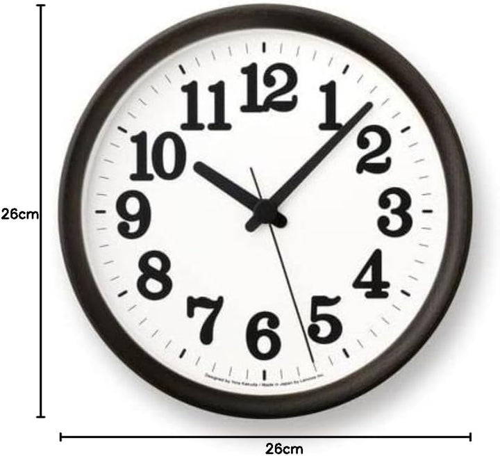 Lemnos Wanduhr Clock C/Wanduhr Holz aus Japan/Designer Wanduhr ohne Tickgeräusche/Wanduhr modern mit