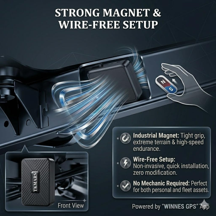TKMARS Auto 4G GPS Tracker Ohne ABO, Echtzeit Ortung per APP & SMS, Magnetisch, 1500mAh Akku, GPS Se