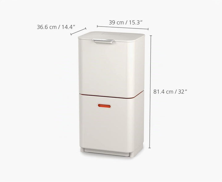 Joseph Joseph 30061 Totem Max. 60-Liter-Mülltrennungs- und Recyclingeinheit - Stein Stein 60, Stein,