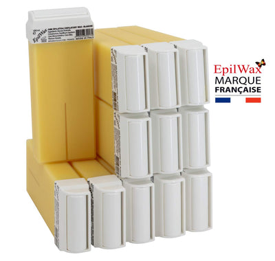 EpilWax Royal Complete Epilation Kit mit: Professioneller Wachswärmer 12 Roll-On Wachs 100 ml Weiss,