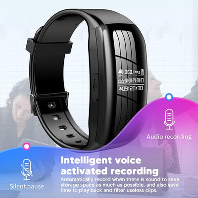 Digital Voice Recorder Watch, Noise Cancelling Voice Audio Recording Armband, 30 Tage Standby, WAV R