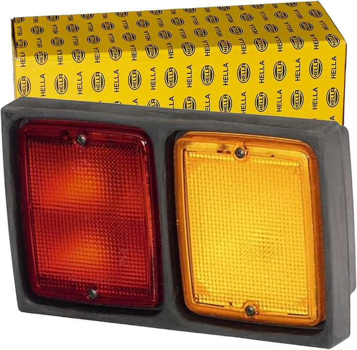 HELLA - Heckleuchte - Glühlampe - 12/24V - Einbau/Anbau/geschraubt - Lichtscheibenfarbe: rot/gelb -