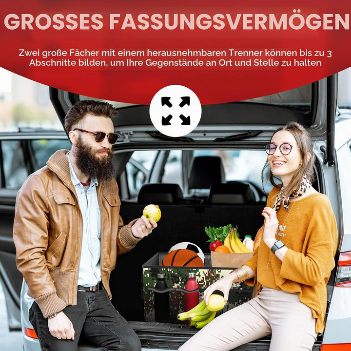 FORTEM Kofferraum Organizer, Kofferraumtasche, Zusammenklappbarer Auto Organizer Kofferraum mit Fäch