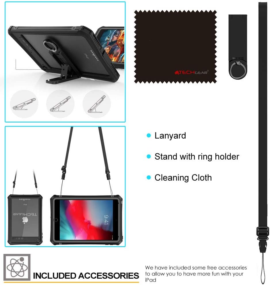 TECHGEAR wasserdichte Hülle für iPad Mini 2019 [5. Gen] iPad Mini 4 (Poseidon Case) Schlanke Robuste
