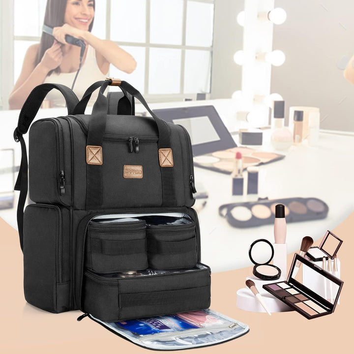 BAFASO Kosmetiktasche Rucksack, Make Up Organizer Tasche für Damen, Kulturtasche Rucksack für Mädche