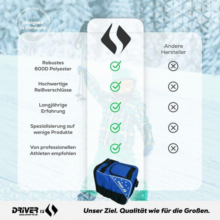 Driver13 Kinder Skistiefeltasche, Designed in Deutschland und seit vielen Jahren bewährt Blau, Blau
