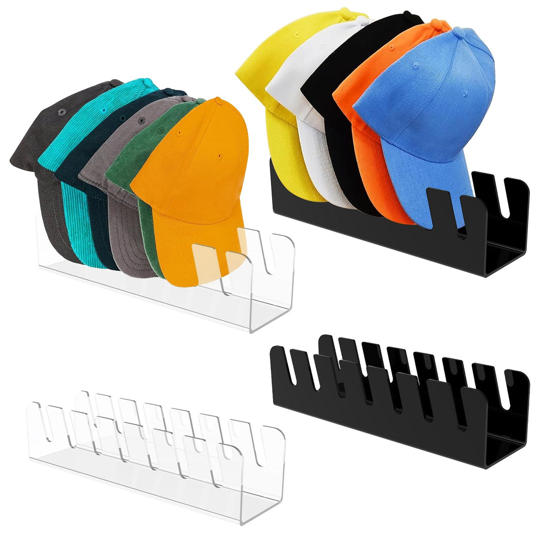 Cap Halter, 4 Stück Kunststoff Kappen Organizer, Cap Aufbewahrung Fasst 21 Hüte, Desktop Cap Halteru