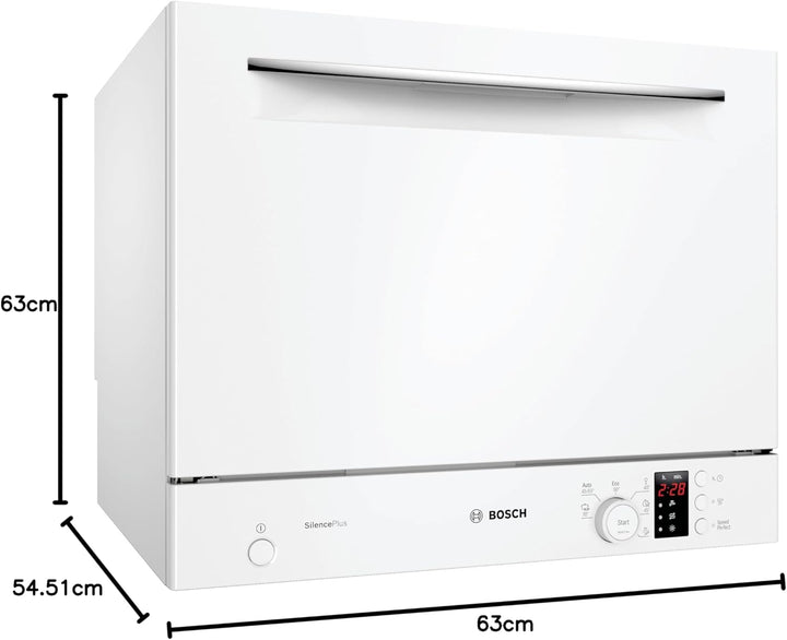 Bosch SKS62E32EU Serie 4 Kompakt-Geschirrspüler, 55 cm breit, Extra Trocknen auf Knopfdruck, AquaSto