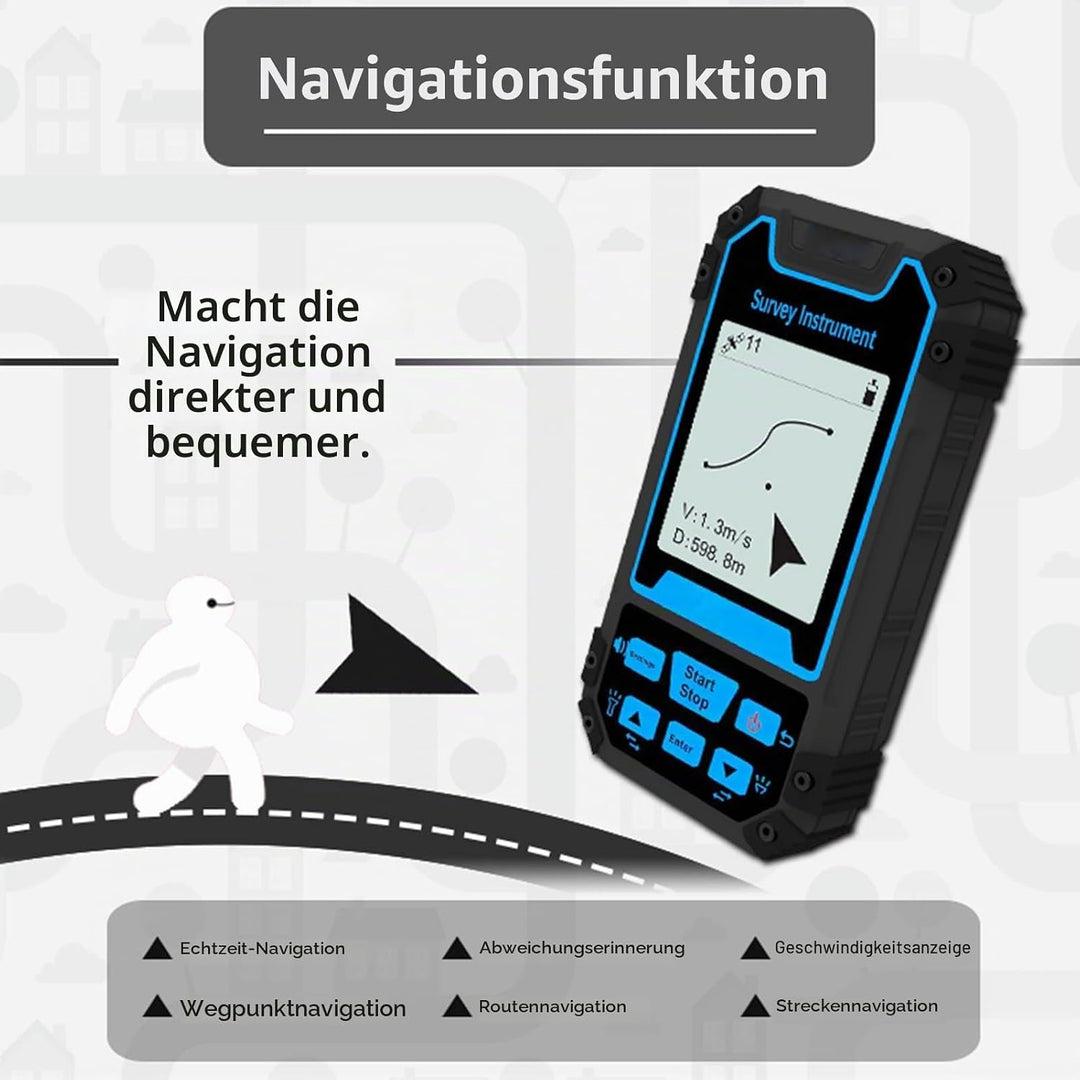 GPS-Oberflächenmessgerät, 2,4-Zoll-Bildschirm Tragbares Erdreliefmessgerät mit GNSS-Chip, unterstütz