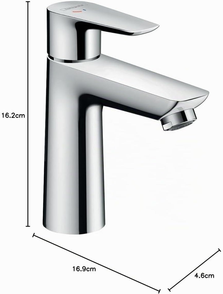 hansgrohe Waschtischarmatur Talis E, Wasserhahn Bad mit Auslauf Höhe 110 mm, mit Zugstange, Badarmat