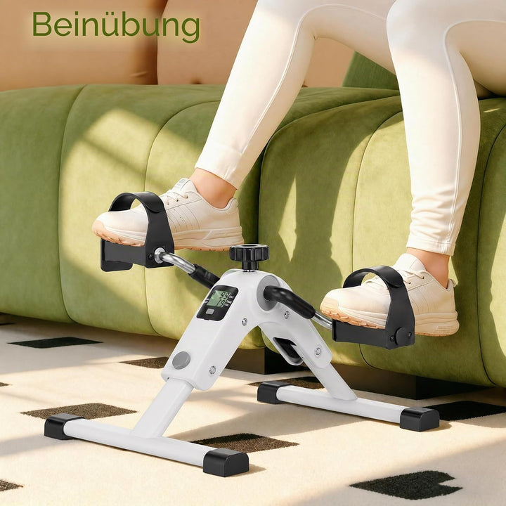 MOMODA Untertisch-Fahrradpedaltrainer mit LCD-Display, tragbarer Mini-Heimtrainer für Arm und Bein W